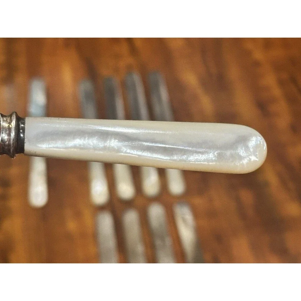 Set of (10) VTG Joseph Rodgers & Sons Cutlers Mother of Pearl Handle 8” Knives